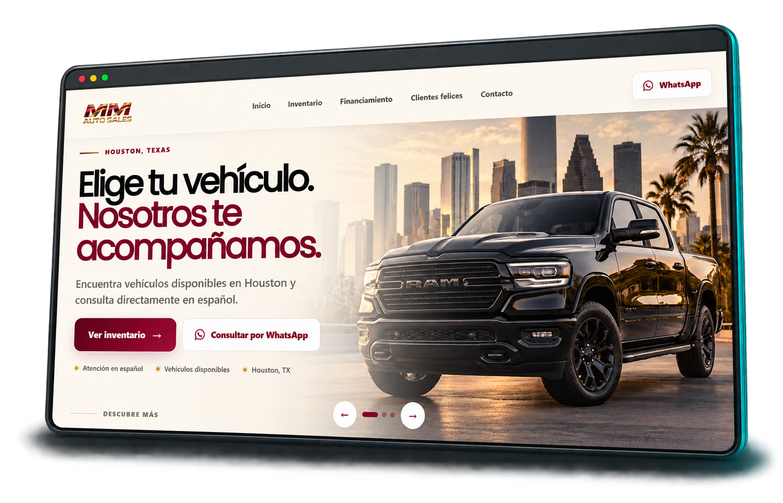 Sitio web conectado a sistema de inventario